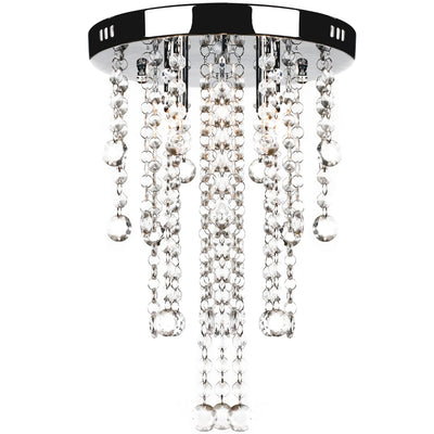 White Metal Ceiling Lamp with Crystal Beads Payday Deals