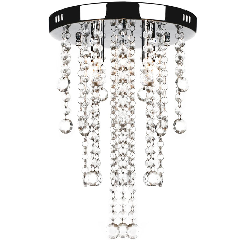 White Metal Ceiling Lamp with Crystal Beads Payday Deals