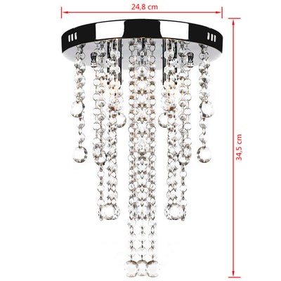 White Metal Ceiling Lamp with Crystal Beads Payday Deals