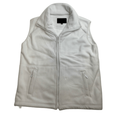 WHITE POLAR FLEECE VEST Thick Casual Wear Warm Winter Plain Fleecy Jacket Payday Deals