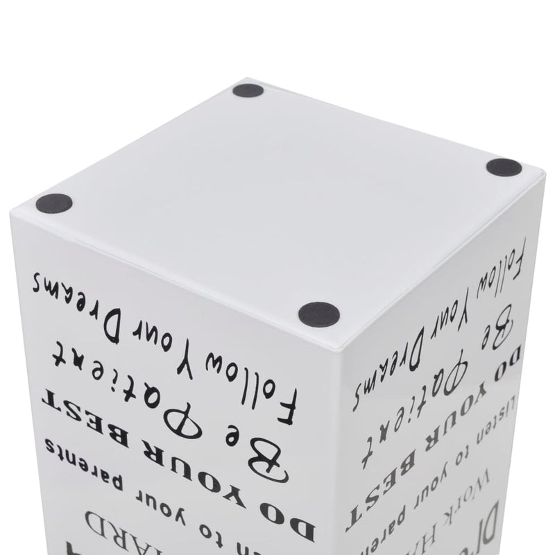 White Square Umbrella Stand Storage Holder Walking Stick Steel 48.5 cm Payday Deals