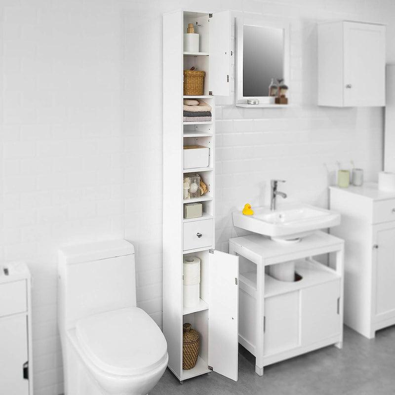 White Tall Bathroom Cabinet High Storage Payday Deals