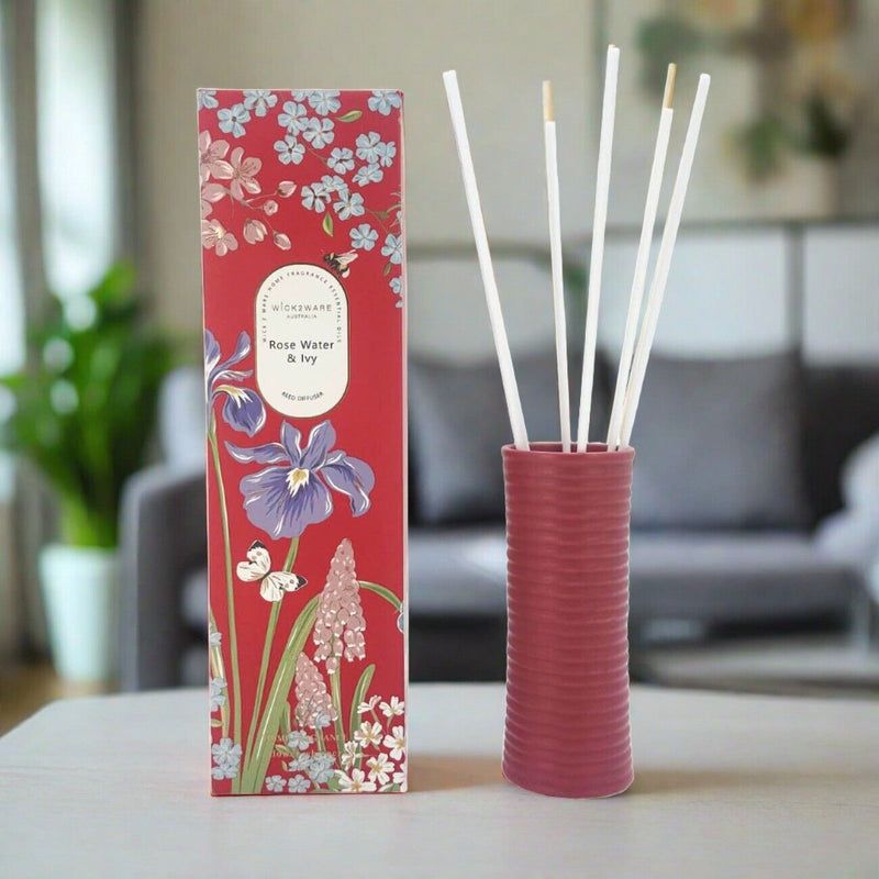 Wick2ware Australia Home Fragrance Essentials Oil Reed Diffuser - Rose Water & Ivy Payday Deals