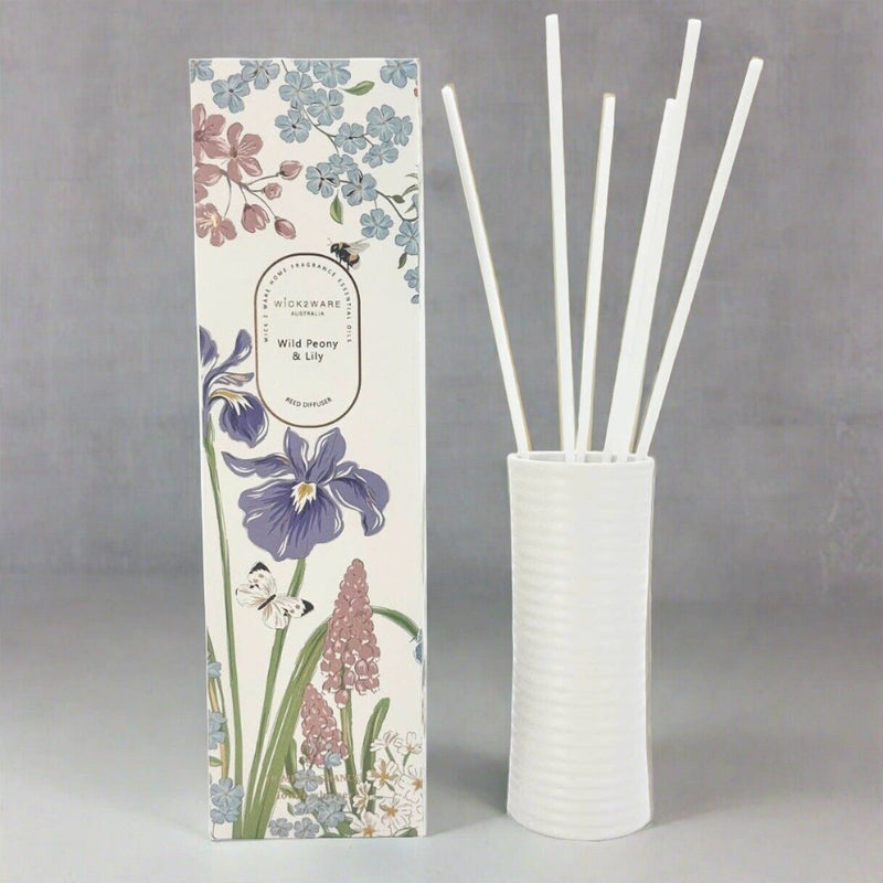 Wick2ware Australia Home Fragrance Essentials Oil Reed Diffuser - Wild Peony & Lily Payday Deals