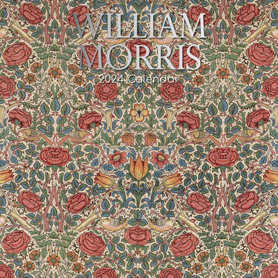 William Morris - Rose - 2024 Square Wall Calendar 16 Months Arts Planner Gift