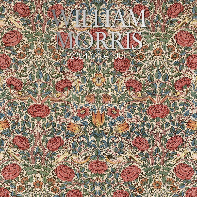 William Morris - Rose - 2024 Square Wall Calendar 16 Months Arts Planner Gift Payday Deals
