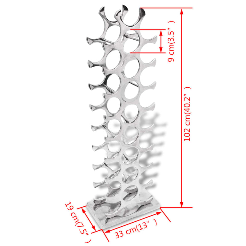 Wine Rack Aluminium Silver 27 Bottles Payday Deals