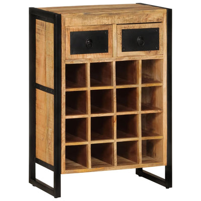 Wine Rack for 16 Bottles Solid Wood Mango Payday Deals