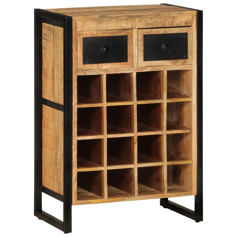 Wine Rack for 16 Bottles Solid Wood Mango Payday Deals