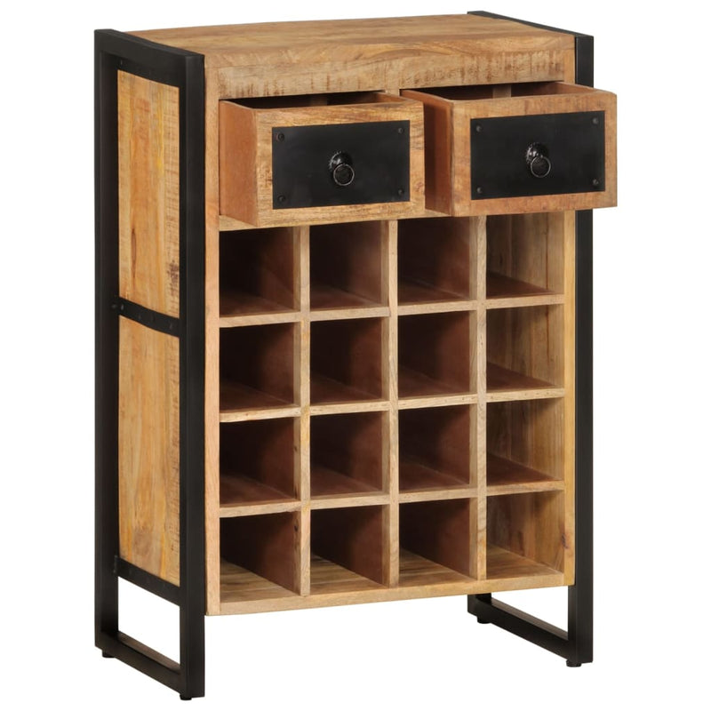Wine Rack for 16 Bottles Solid Wood Mango Payday Deals