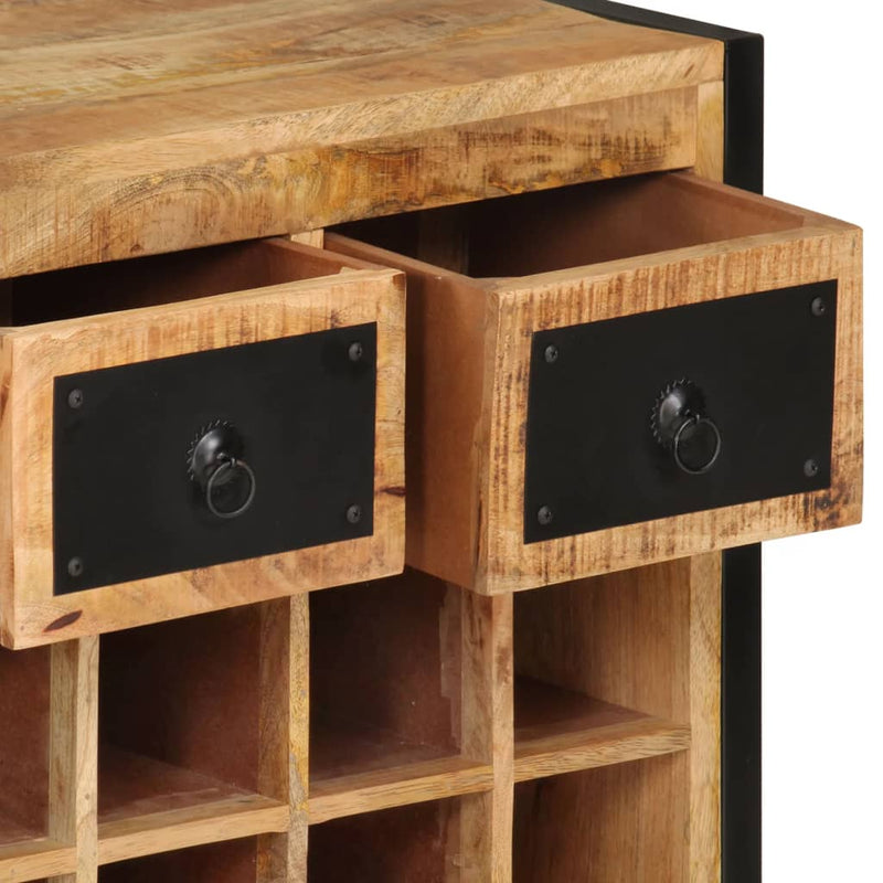Wine Rack for 16 Bottles Solid Wood Mango Payday Deals