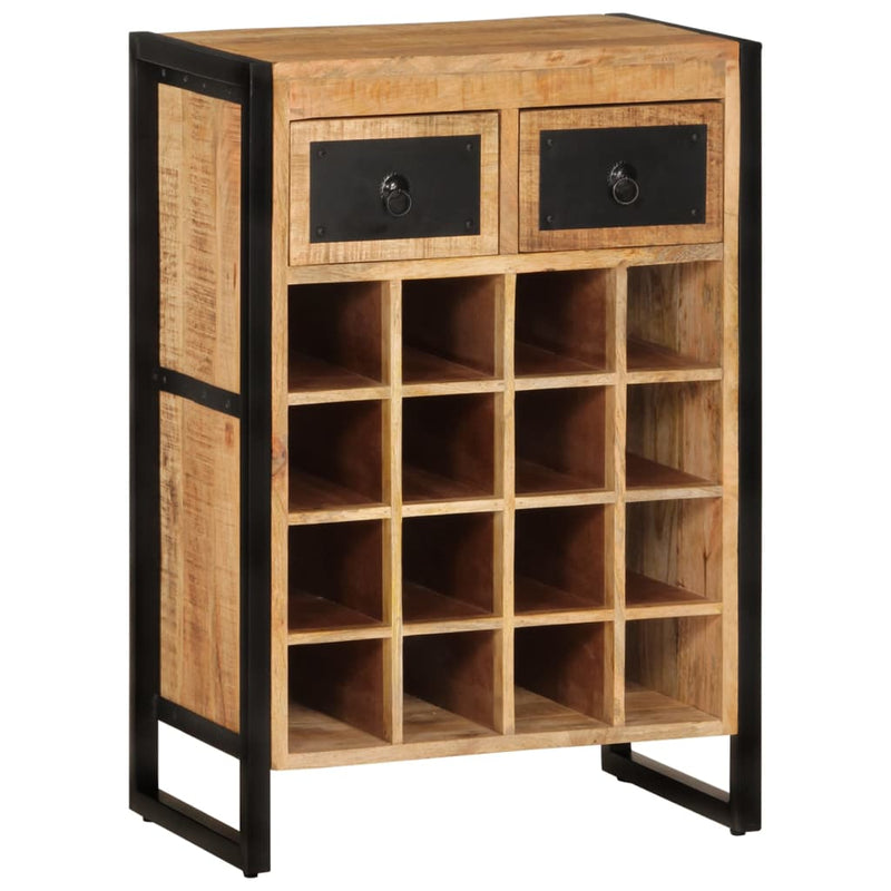 Wine Rack for 16 Bottles Solid Wood Mango Payday Deals