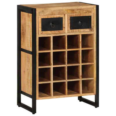 Wine Rack for 16 Bottles Solid Wood Mango Payday Deals