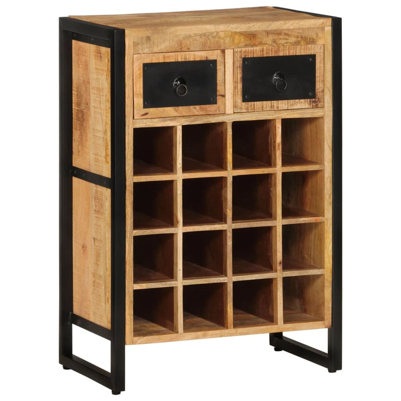 Wine Rack for 16 Bottles Solid Wood Mango Payday Deals