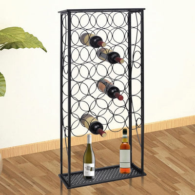 Wine Rack for 28 Bottles Metal Payday Deals