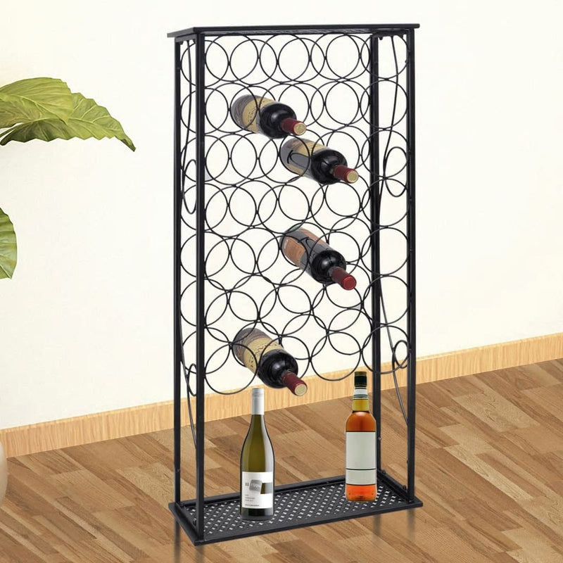 Wine Rack for 28 Bottles Metal Payday Deals