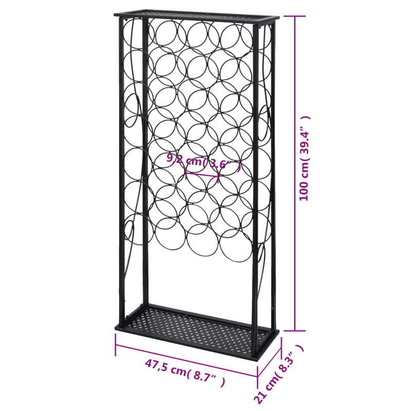 Wine Rack for 28 Bottles Metal Payday Deals