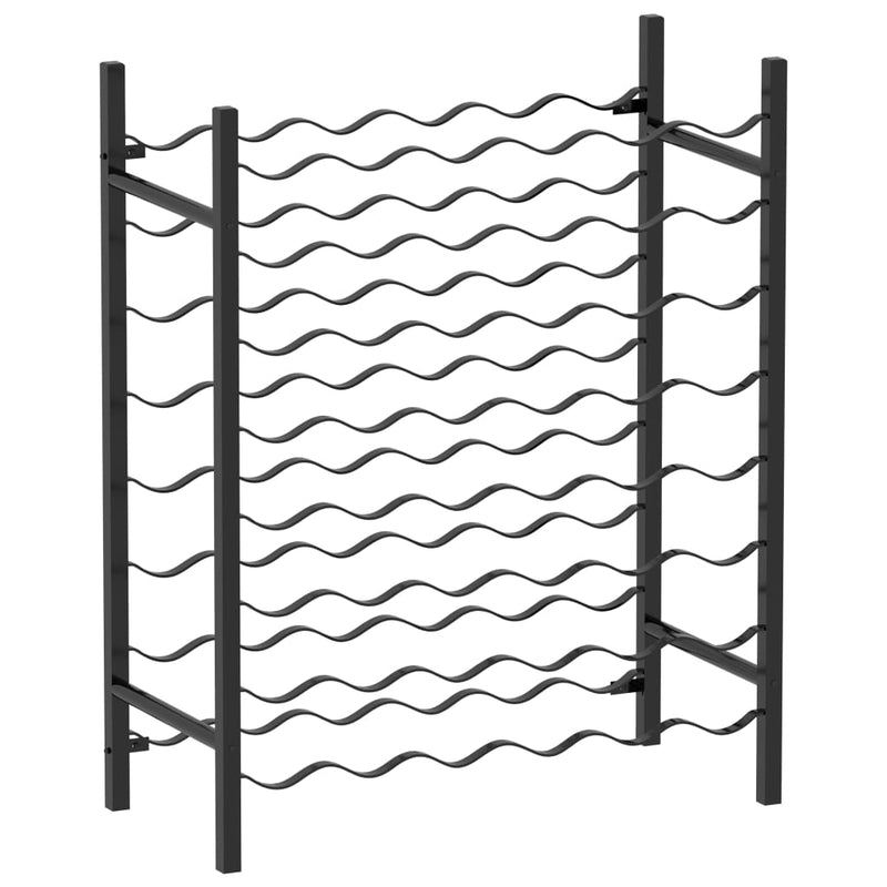 Wine Rack for 48 Bottles Black Metal Payday Deals