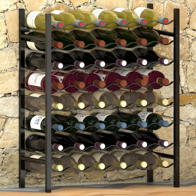 Wine Rack for 48 Bottles Black Metal Payday Deals