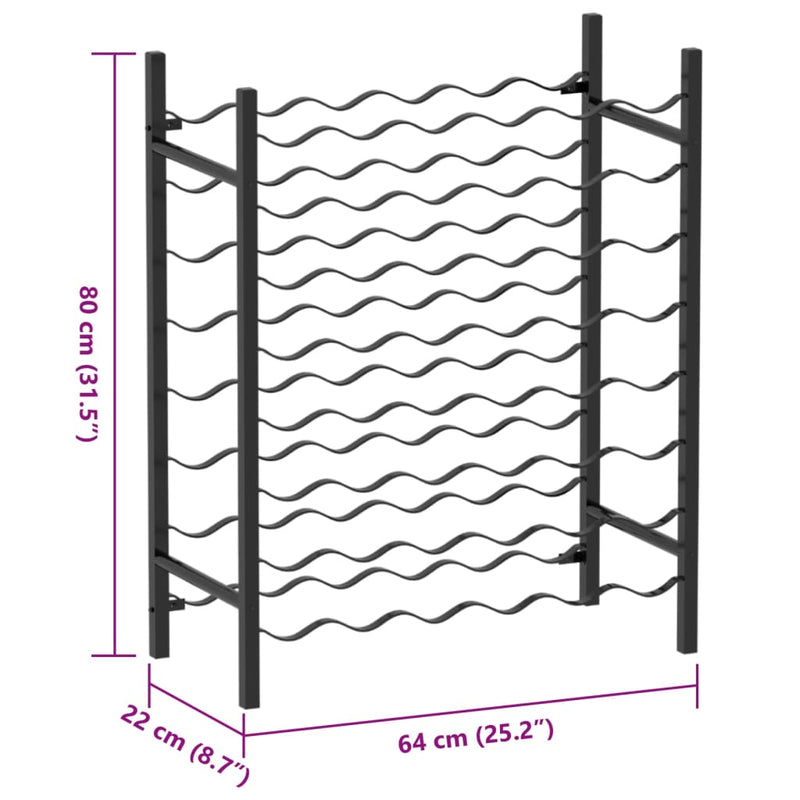 Wine Rack for 48 Bottles Black Metal Payday Deals