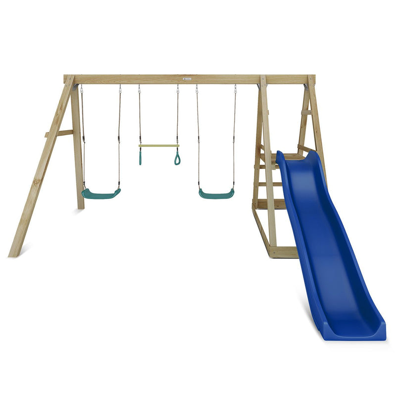 Winston 4-Station Timber Swing Set with Blue Slide Payday Deals