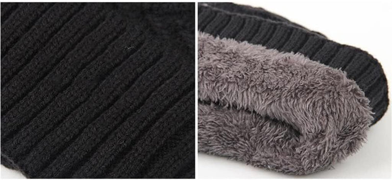 Winter Knitted Hat Men Women Warm Thick Beanie Fleece Ski Cap Outdoor Thermal Payday Deals
