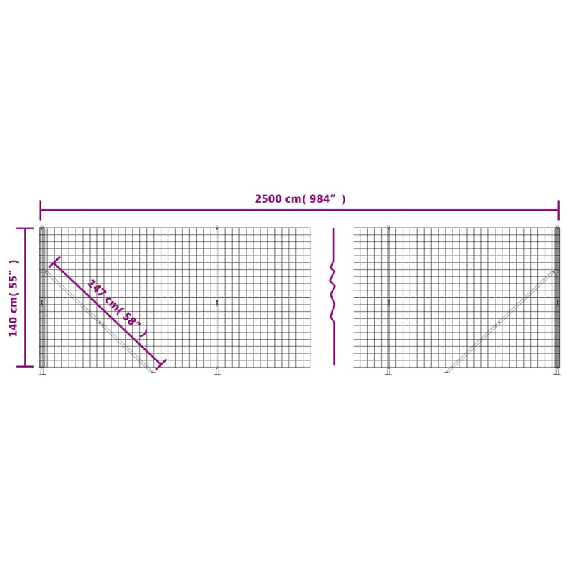 Wire Mesh Fence with Flange Anthracite 1.4x25 m Payday Deals