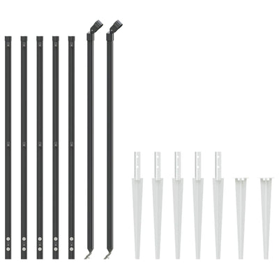 Wire Mesh Fence with Spike Anchors Anthracite 1x10 m Payday Deals
