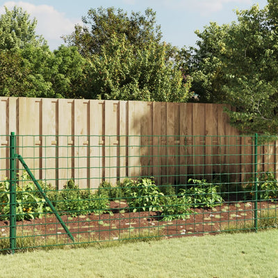 Wire Mesh Fence with Spike Anchors Green 1.1x25 m