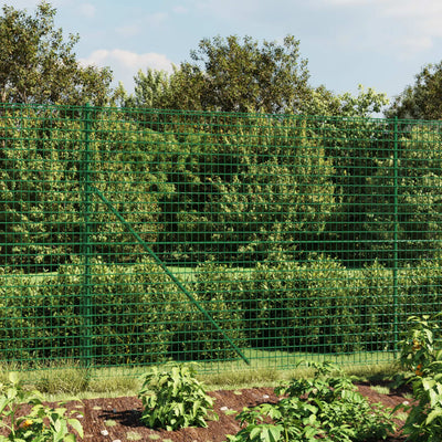 Wire Mesh Fence with Spike Anchors Green 1.4x25 m