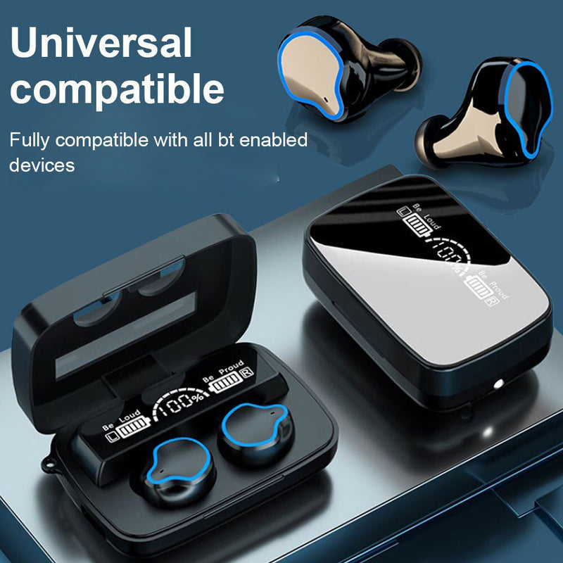 Wireless Earphones Mirror Power Display Touch Control HiFi Earbuds Bluetooth 5.1 With Mic Payday Deals