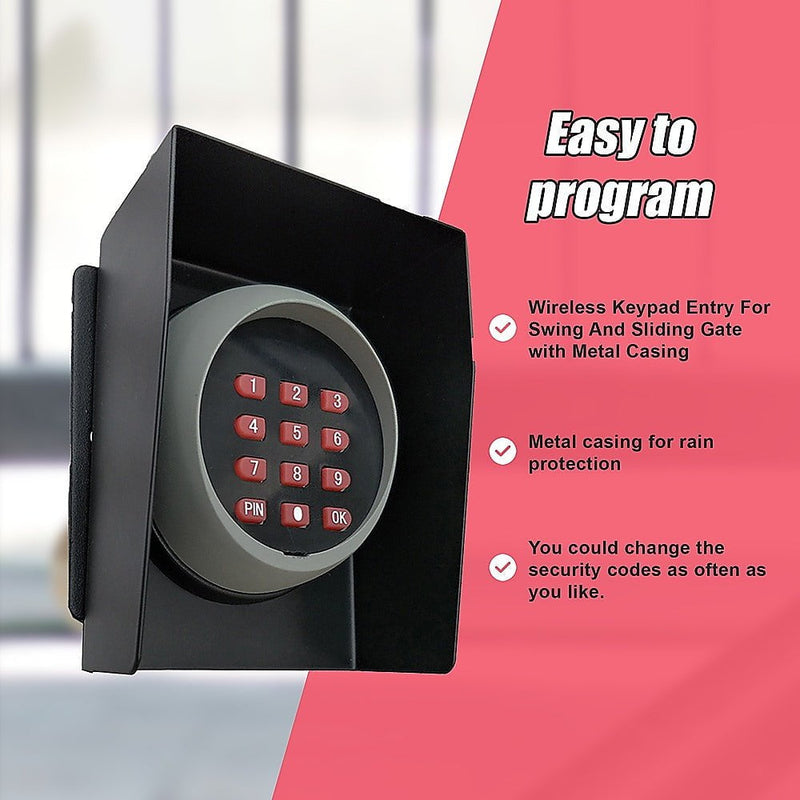 Wireless Keypad Entry For Swing And Sliding Gate with Metal Casing Payday Deals