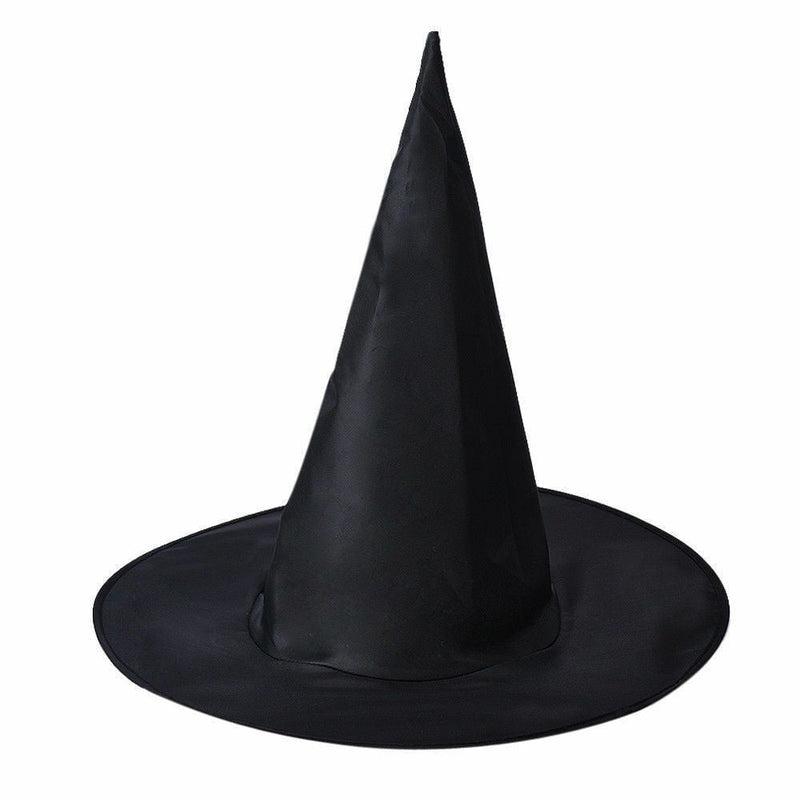 WITCH HAT Plain Black Halloween Costume Fancy Dress Womens Accessory Wizard Payday Deals