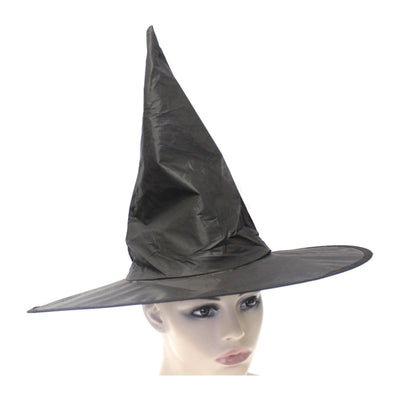 WITCH HAT Plain Black Halloween Costume Fancy Dress Womens Accessory Wizard Payday Deals