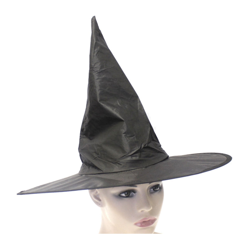 WITCH HAT Plain Black Halloween Costume Fancy Dress Womens Accessory Wizard Payday Deals