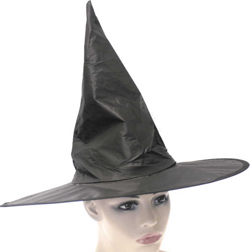 WITCH HAT Plain Black Halloween Costume Fancy Dress Womens Accessory Wizard Payday Deals