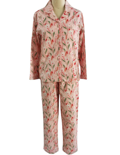 Womens FLANNELETTE PYJAMAS 100% Cotton PJs Set Top Pants Ladies Flannel PJ