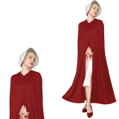 Womens Traditional Red Maid Costume Colonial Olden Days Dress Party Cape