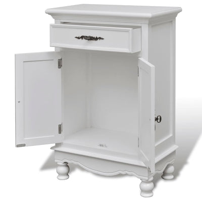 Wooden Cabinet with 2 Doors 1 Drawer White Payday Deals