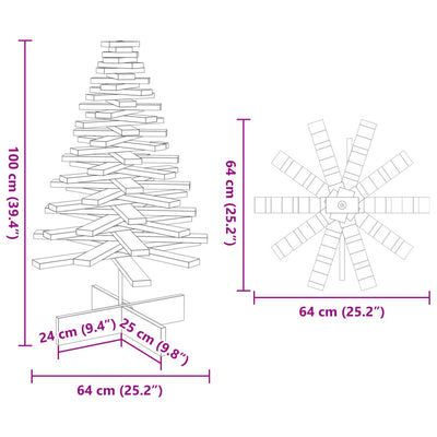 Wooden Christmas Tree for Decoration 100 cm Solid Wood Pine Payday Deals