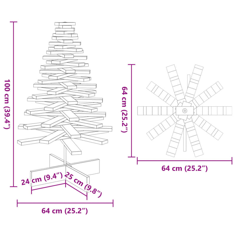 Wooden Christmas Tree for Decoration 100 cm Solid Wood Pine Payday Deals
