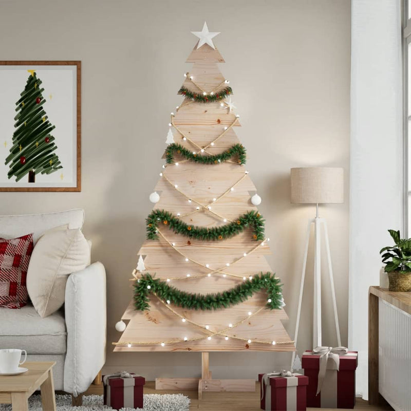 Wooden Christmas Tree for Decoration 180 cm Solid Wood Pine Payday Deals