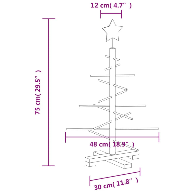 Wooden Christmas Tree for Decoration 75 cm Solid Wood Pine Payday Deals