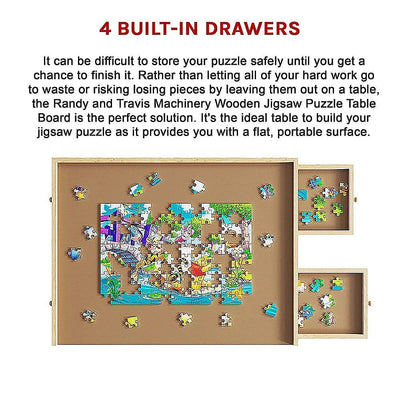 Wooden Jigsaw Puzzle Table Board Storage Table Tray Puzzle For Adult Kid Payday Deals