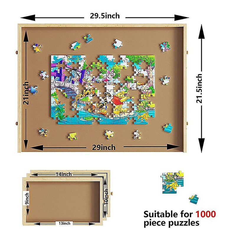 Wooden Jigsaw Puzzle Table Board Storage Table Tray Puzzle For Adult Kid Payday Deals