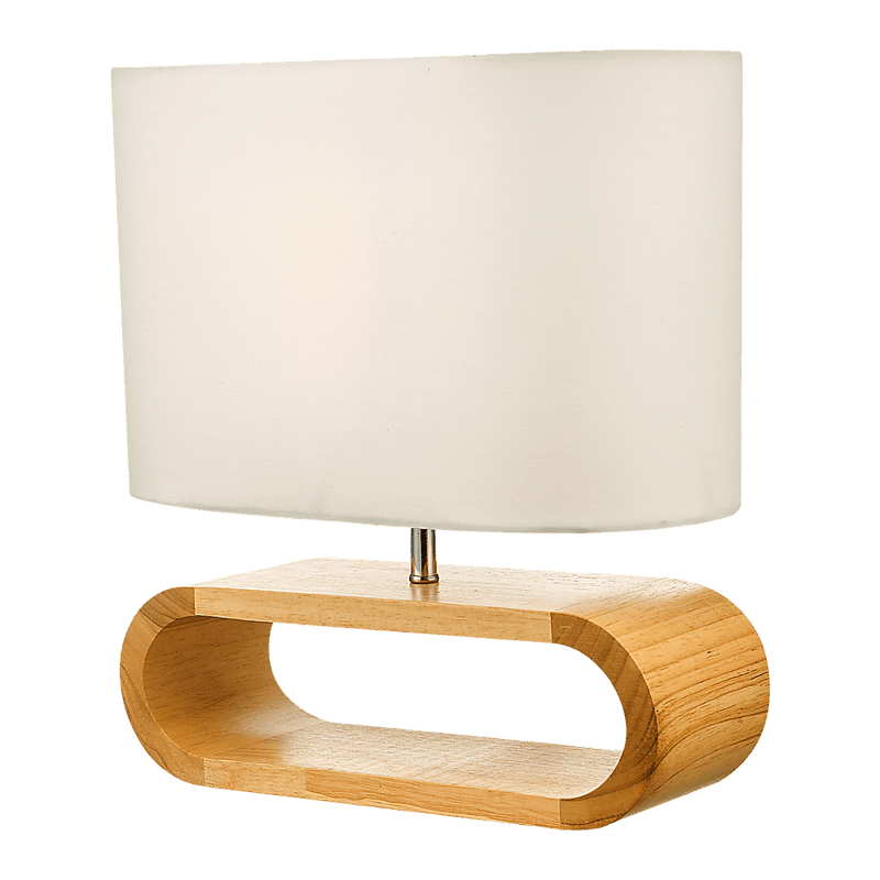 Wooden Modern Table Lamp Timber Bedside Lighting Desk Reading Light Brown White Payday Deals
