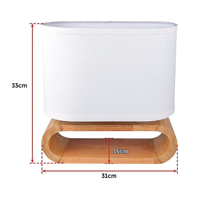 Wooden Modern Table Lamp Timber Bedside Lighting Desk Reading Light Brown White Payday Deals