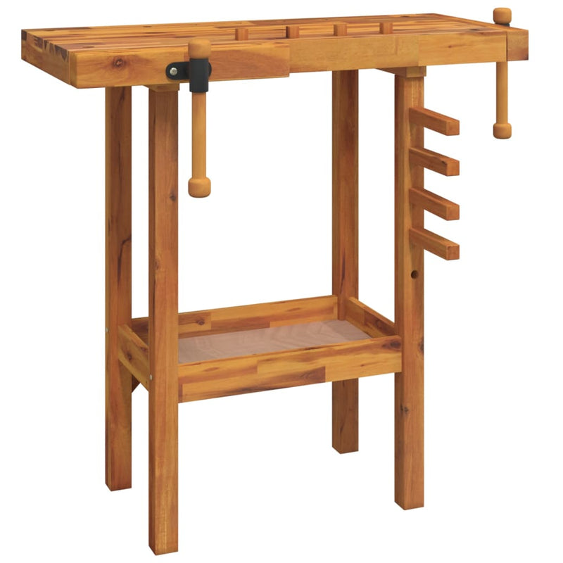 Workbench with Vices 92x48x83 cm Solid Wood Acacia Payday Deals