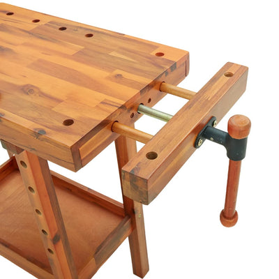 Workbench with Vices 92x48x83 cm Solid Wood Acacia Payday Deals