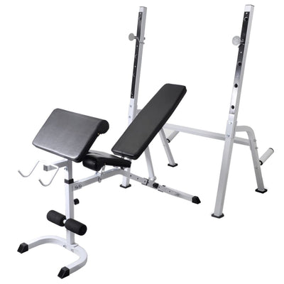 Workout Bench with Weight Rack Barbell and Dumbbell Set 60.5kg Payday Deals